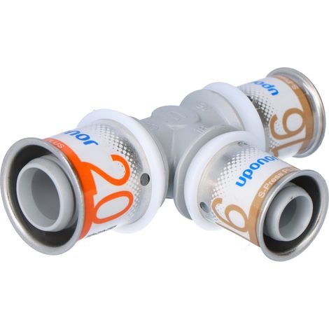 UPONOR RACCORD EN T RÉDUIT 20 X 16 X 16 S-PRESS PLUS PPSU 1039949 EN PLASTIQUE (1/5)