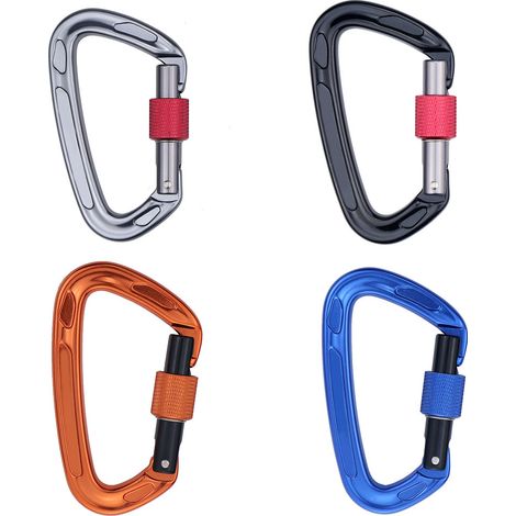 Verriegelbarer Karabinerhaken, Drehverschluss-Karabiner für Klettern, Bergsteigen und Camping (1/5)