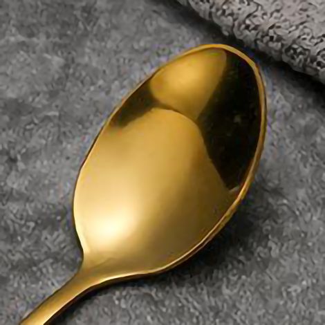 Ensemble de couverts portables en acier inoxydable, couteau à steak, fourchette, cuillère, doré, petit format (1/5)