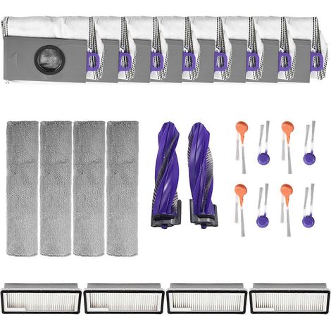 Accessoires de rechange compatibles avec les pièces Narwal Flow : brosse principale, filtre HEPA, lingettes, sac à poussière. (1/5)