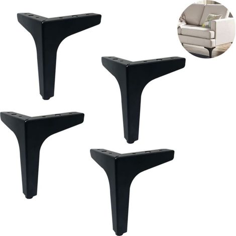 Pieds métalliques robustes lot de 4, pour table basse bureau armoire bibliothèque (1/4)