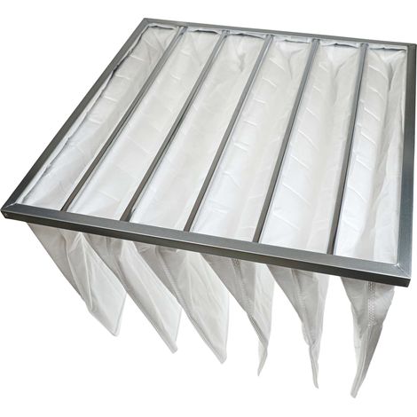 vhbw Filtros de bolsa para sistemas aire acondicionado y ventilación - Filtro G4, 59,2 x 59,2 x 36 cm, blanco (1/4)