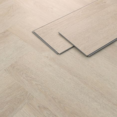 ML-Design Suelo Vinílico de PVC 6.24m² Color Marrón Roble Claro 80x Planchas de Vinilo Sistema Click 61x12,8cm, Grosor 4,2mm Láminas Efecto Madera Espiga Antideslizante Impermeable Fácil Instalación (1/5)