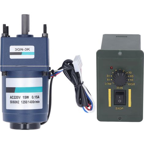 Kit motoréducteur réversible 15W AC220V avec contrôleur, monophasé, réducteur de vitesse, ensemble complet à engrenages (1/5)