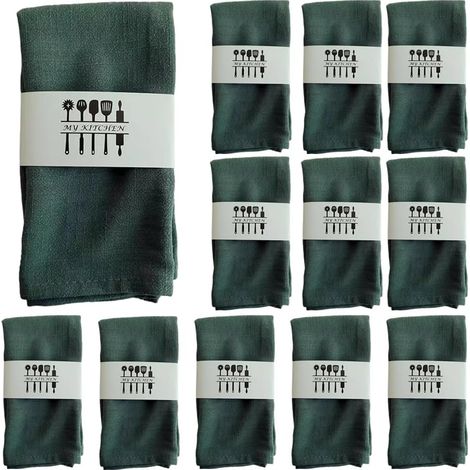 Serviettes de Table en Tissu, Lot de 12, 40 x 40 cm Serviette de Table de Coton pour Mariage, décoration de Table, Anniversaire, fête, dîner, café, Restaurant (1/5)