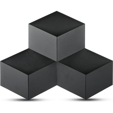 Aplique LED V-TAC de 9 W, forma cuadrada superpuesta, negro, blanco cálido, IP20 (1/5)