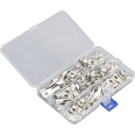 Lot de 120 cosse à œil froissées SC6/10/16/25 pour boîte de jonction, jeu combiné de bornes à sertir, kit de raccordement électrique multigauge (1/5)