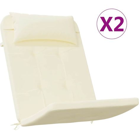 Coussins de chaise adirondack lot de 2 crème tissu oxford (1/5)