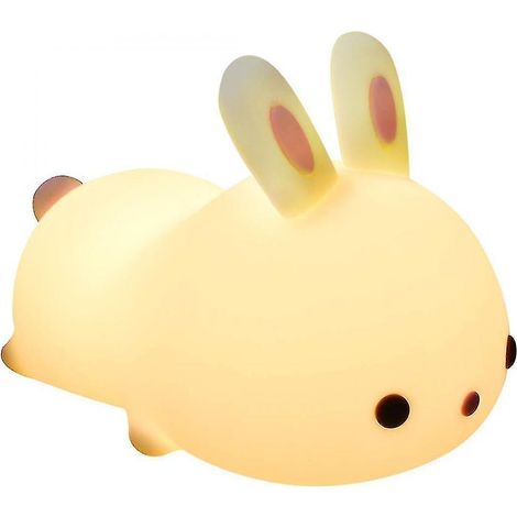Veilleuse LED pour enfants, rechargeable par USB, en silicone, aide au sommeil, commande tactile, (blanc chaud) (1/4)