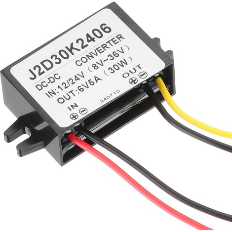 Convertisseur de Puissance Dc 12V/24V à Dc 6V 5A 30W Convertisseur Abaisseur de Tension Réducteur de Tension Transformateur Étanche Ip67 Module d'Alimentation Adaptateur (1/5)