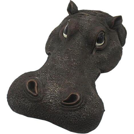 Décorations flottantes pour bassin d'extérieur, tête d'hippopotame flottante stimulante - Ornement flottant en résine imitation hippopotame pour pelouse, parc, bassin, décoration de jardin (1/5)