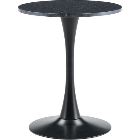 GagaTable d'appoint ronde 60 cm MDF marbre noir (1/5)