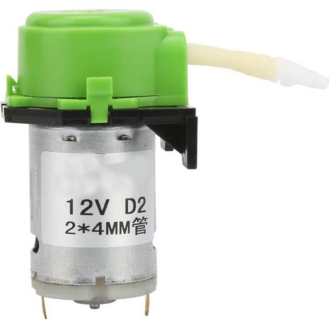 D-2 24mm DC 12V bricolage pompe à liquide péristaltique dosage pour laboratoire d'analyse (vert)