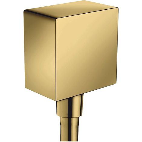 Hansgrohe Fixfit - Wandanschluss Square mit Rückflussverhinderer, Gold poliert 26455990 (1/3)