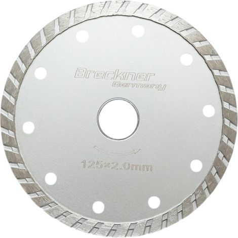 Lama diamantata turbo sinterizzata 125x2x22,23 mm, taglio a secco/umido per pietra, piastrelle, ceramica, marmo Breckner Germany (1/3)