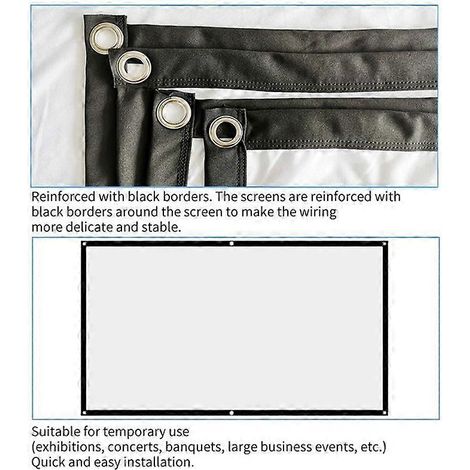Écran de projection pour home cinéma blanc pliable anti-plis (120 pouces) (1/5)