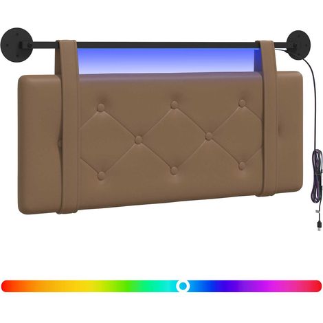 Maison Exclusive - Tête de lit suspendue Avec lumière LED Cappuccino Simili cuir