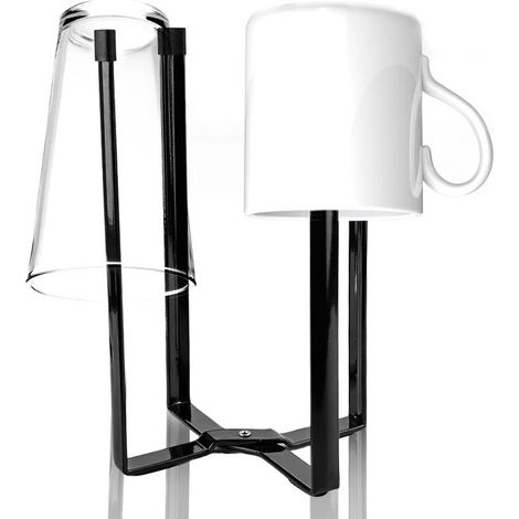 Escurridor de cocina plegable multifuncional, escurridor de botellas, escurridor plegable, escurridor de botellas para 4 botellas (21 cm de alto, negro) (1/5)