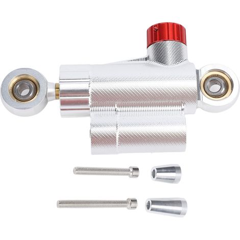 Ortviai Amortisseur de Direction Moto CNC en Alliage d’Aluminium Réglable, Stabilisateur Argenté pour Kawasaki, BMW, Honda (1/5)