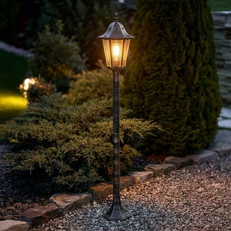 Lampe d'extérieur Lampe d'allée Lampe de jardin IP44 Bronze Alu coulé sous pression E27 H 122 cm (1/5)