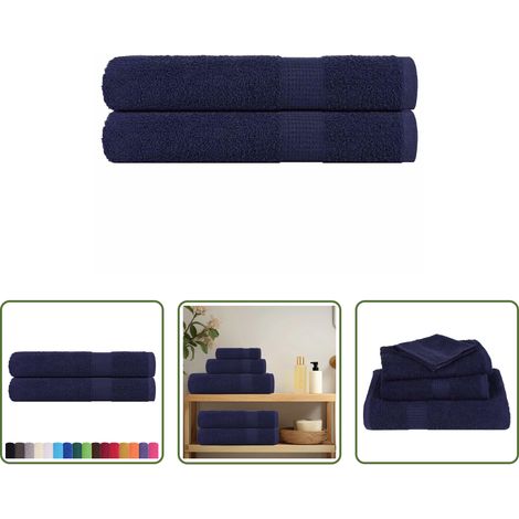 vidaXL Frottiertuch - Handtücher FROGN 2 Stk. Marineblau 100x200 cm 360 g/m² (1/5)
