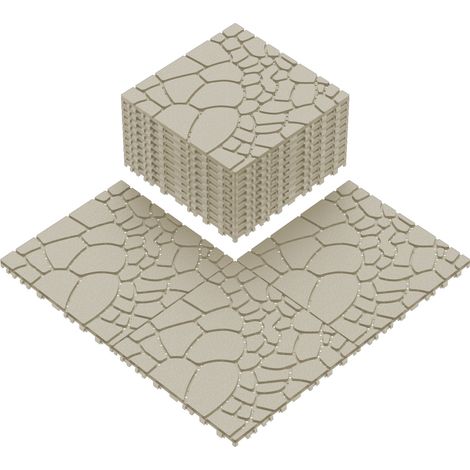 Baldosa de terraza encajable (30.48x30.48 cm), para exterior, PP, beige (1/5)