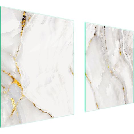 GLASSCHUTZPLATTE FÜR HERD 85x52 MARMOR (1/5)