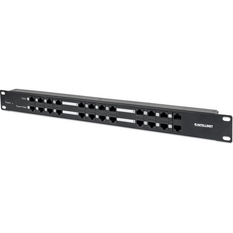 INTELLINET Pannello patch rack 12 porte POE passivo con alimentatore (1/5)