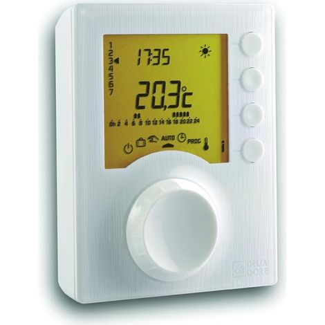 Thermostat filaire programmable Tybox 1117 pour chaudières, pompes à chaleur et poêles à bois. Programmation Gestion du chauffage - 6053005, Blanc, Taille unique