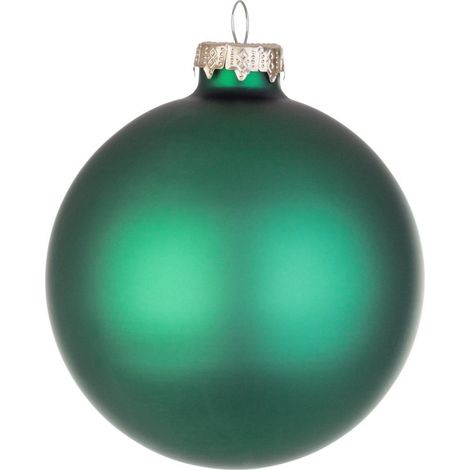 Palline per albero di Natale, sfera vetro verde smeraldo opaco -6 sfere da 6 cm
