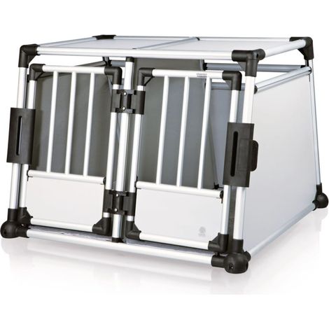 Trasportino in alluminio doppio M-L 93×64×88cm argento/grigio chiaro (1/5)