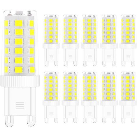 Ampoules LED G9, 5W Equivalent 40W 220V Halogène Lampe Blanc 6000K Sans Scintillement Économie d'énergie Non Dimmable (Lot de 10) (1/5)