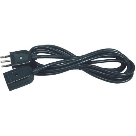 Prolunga elettrica lineare 3x0,75 nera - Colore: Nero - Lunghezza: mt 3