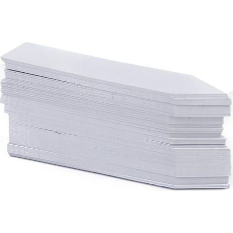 100 étiquettes en plastique pour plantes, étiquettes de jardin blanches en plastique de 10 x 2 cm (1/5)