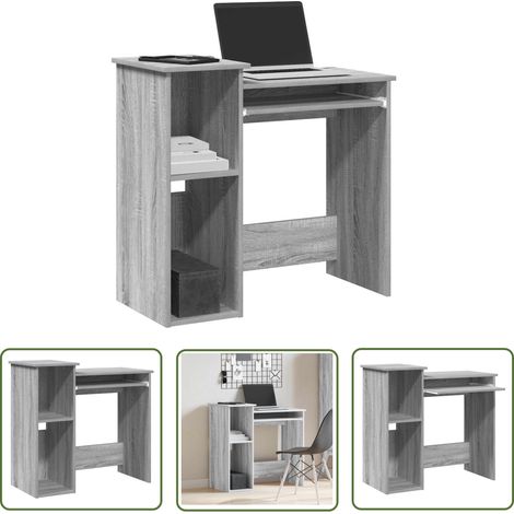 vidaXL Schreibtisch mit Regal Grau Sonoma 84x40x78 cm Holzwerkstoff (1/5)