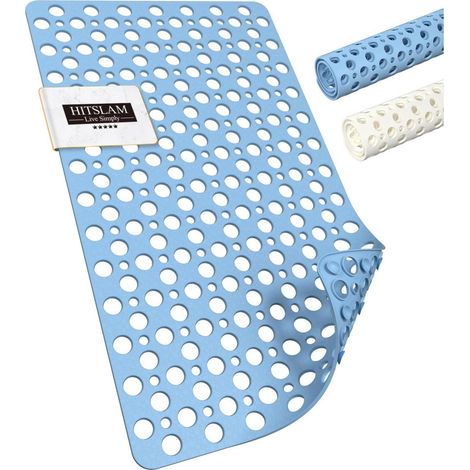 Badewannenmatte rutschfest 75x43cm TPE, schimmelresistent, maschinenwaschbar, blau (1/5)