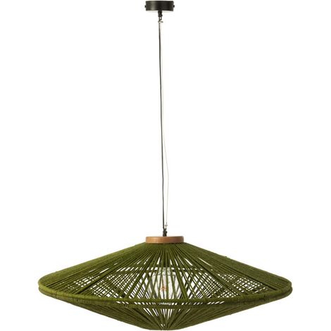 Lampe Suspension en Jute "Dollie" 93cm Vert (1/3)