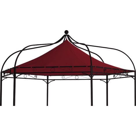 Ersatzdach für Pavillon MODENA, Polyester PVC-beschichtet bordeaux (1/3)