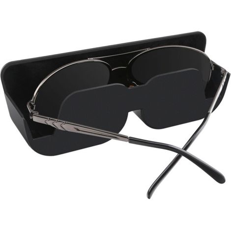 Boîte de Rangement pour Lunettes de Voiture Soleil et Porte-Lunettes à Clip pour Pare-Soleil, Support Étui de Lunettes Soleil Voiture en Cuir Organisateur Visière Lunettes Soleil Voiture