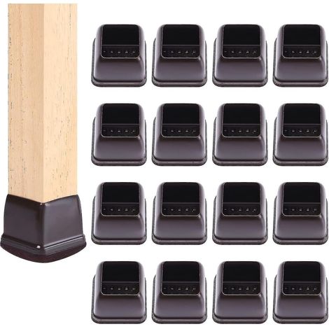 Lot de 24 protège-pieds de chaise carrés en feutre, protections de pieds de chaise, protège-sols pour chaises, patins de chaise en feutre, coupelles pour pieds de chaise (1/5)
