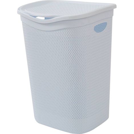 Cesto Portabiancheria da Bagno intreccio Blu Avio belli e forti 55 Litri (1/4)