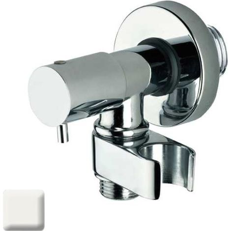Robinet d’arrêt 1/2”M avec support de douche blanc mat - BOSSINI E57000045 (1/2)
