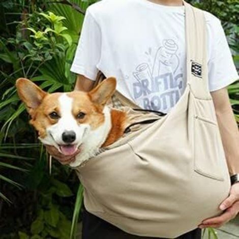 reno – Transportín ajustable para perros y gatos – Tejido de poliéster resistente – Carga máxima 13 kg – Bolsillo de almacenamiento integrado – Comodidad manos libres (1/5)