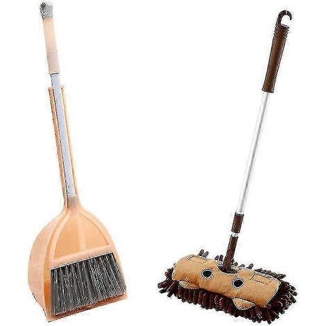 Enfants dans la cuisine, balai, mini-couverts, jouets pour enfants, jeu de simulation de nettoyage du sol avec une serpillière, paramètres de nettoyage (1/4)