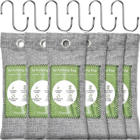 6er-Pack Luftreinigerbeutel aus Bambuskohle, Geruchsabsorber, natürlicher Auto-Lufterfrischer, Geruchsentferner für Zuhause und Haustiere (1/5)