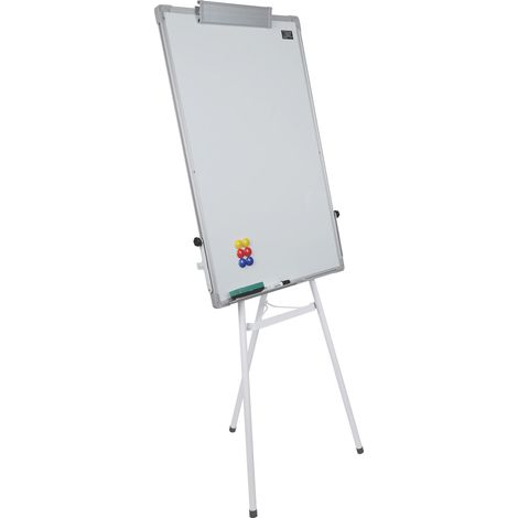 Haloyo® Lavagna bianca con supporto, 100 x 70 cm, altezza regolabile, portatile e leggera, cancellabile a secco, ideale per ufficio, scuola o casa, bianca (1/5)