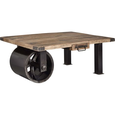 Table basse 110x80 Manguier laqué Bois naturel RAILWAY 105 (1/3)
