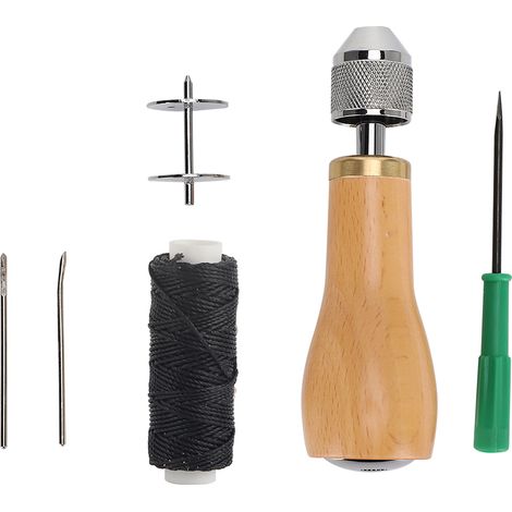 Kit poinçon à coudre, manche antidérapant pour couture main cuir et tissu, outil DIY artisanal (1/5)