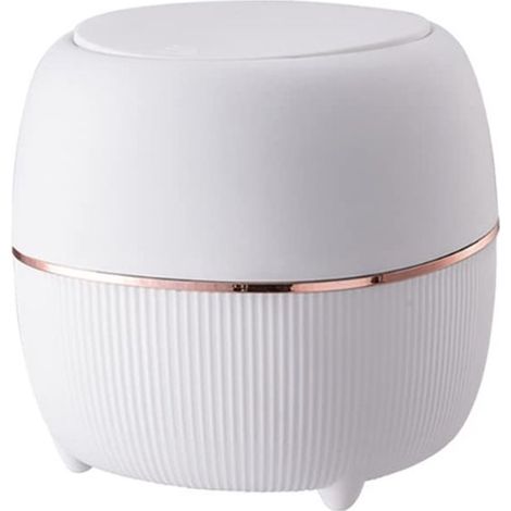 Corbeille de bureau, mini-poubelle pour la maison, petite poubelle avec couvercle, mini-boîte de rangement (blanche) (1/5)
