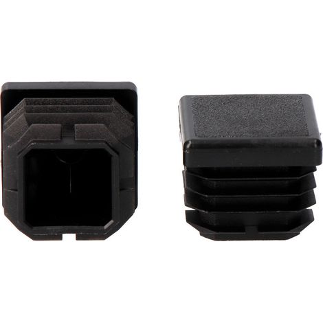 Punta retráctil negra con aletas cuadradas de 40x40 mm